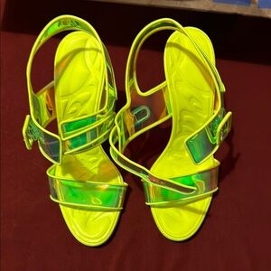 Christian Louboutin Neon Yellow Strappy Sandals